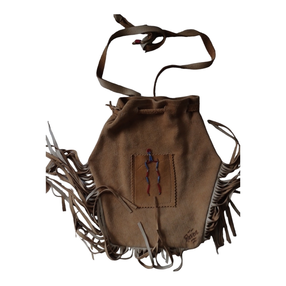 Raven Hand made In Canada Suede bag W fringes